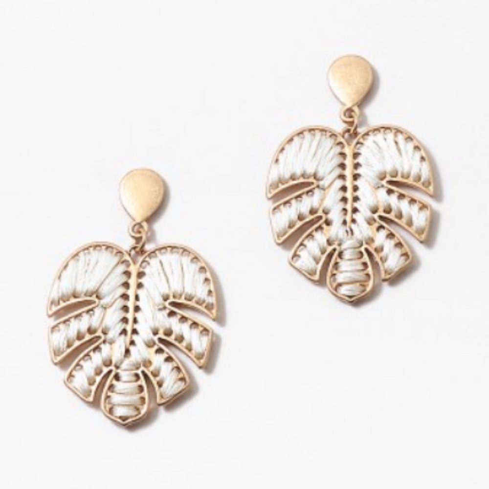 Woven Tropical Palm Leaf Handmade Earrings